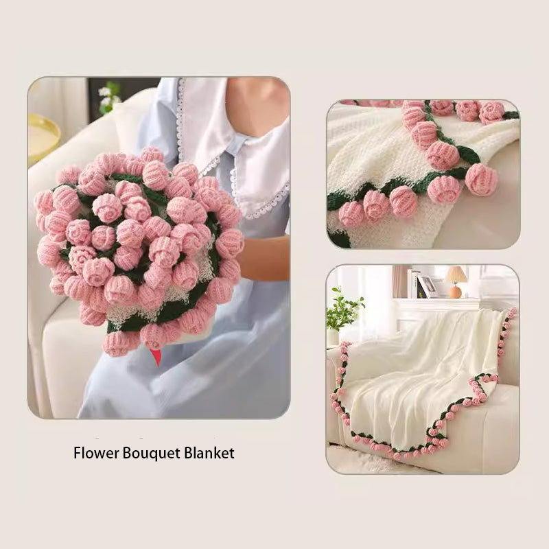 Soft Yarn Bouquet Blanket – Fold into Flowers