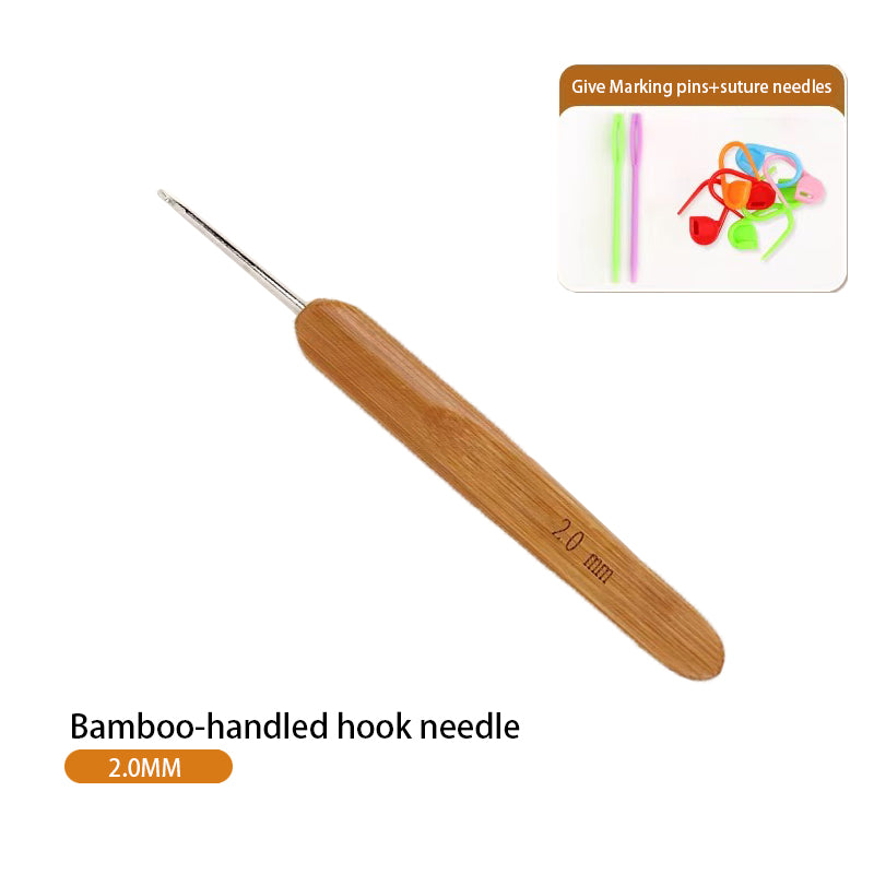 Non-slip bamboo handle crochet hook