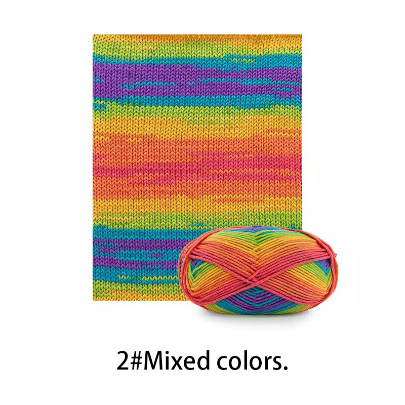 Variegated Multi-Color Yarn for Hand Knitting & Crochet