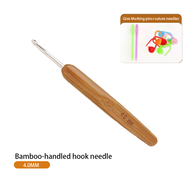 Non-slip bamboo handle crochet hook