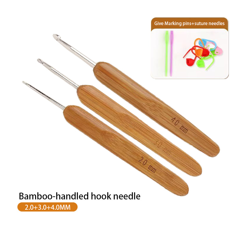 Non-slip bamboo handle crochet hook