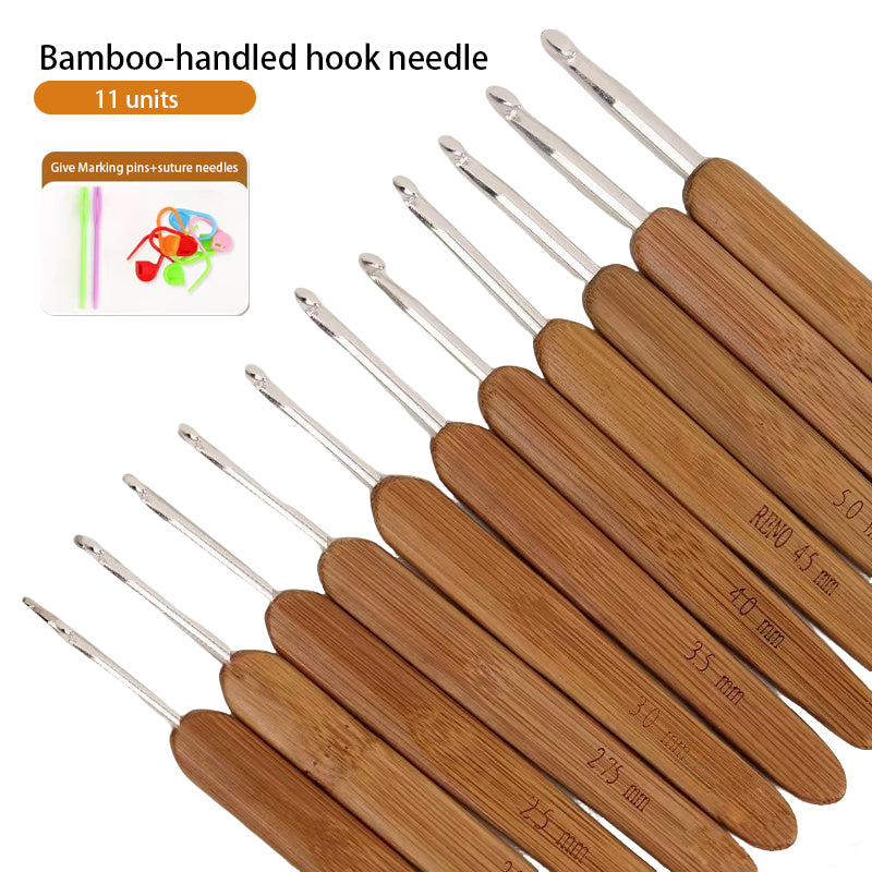Non-slip bamboo handle crochet hook