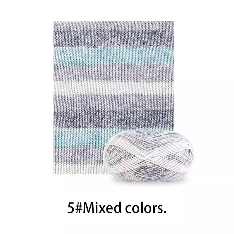 Variegated Multi-Color Yarn for Hand Knitting & Crochet