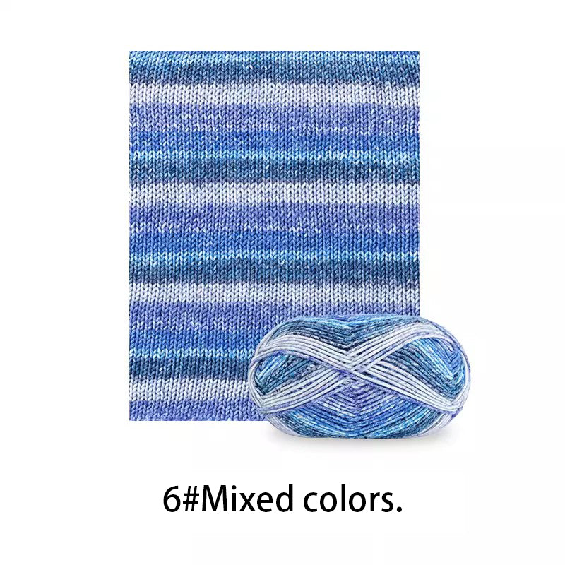 Variegated Multi-Color Yarn for Hand Knitting & Crochet