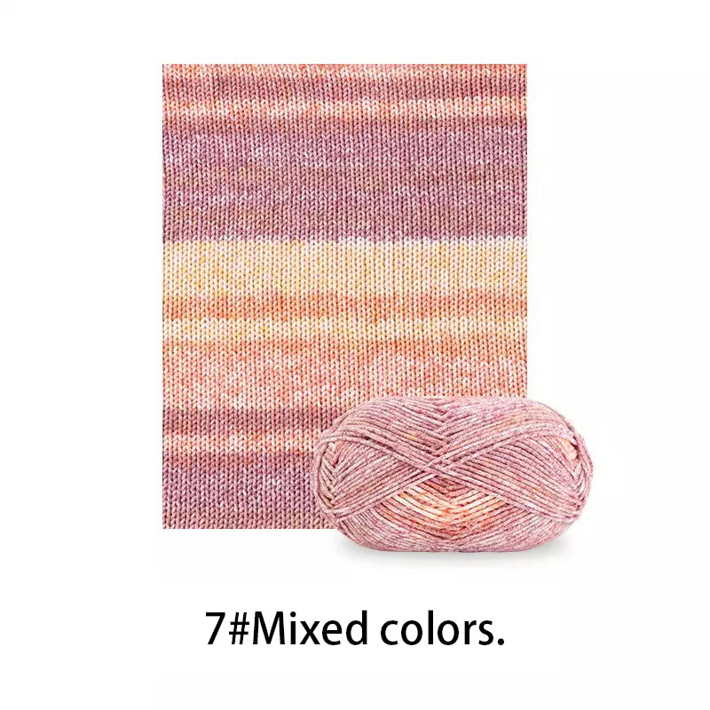Variegated Multi-Color Yarn for Hand Knitting & Crochet